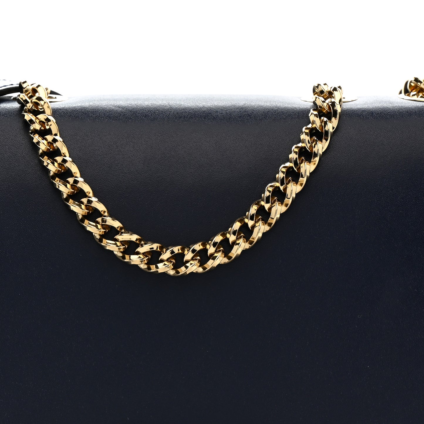 Smooth Calfskin Vara Bow Chain Flap Crossbody Navy