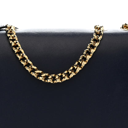 Salvatore Ferragamo Smooth Calfskin Vara Bow Chain Flap Crossbody Navy 7 of 9