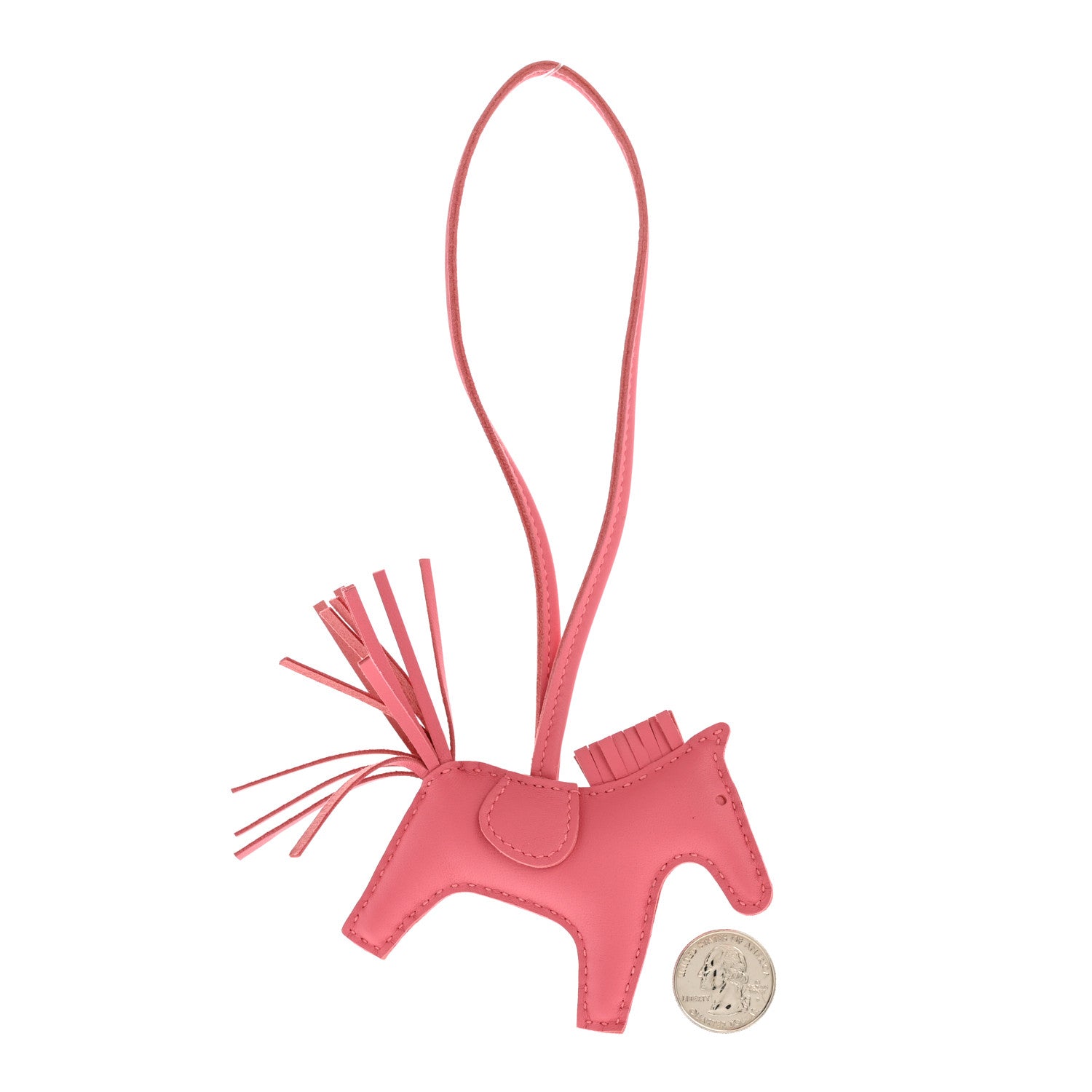 Hermes Milo Lambskin Grigri Rodeo Horse Bag Charm PM Rose Azalee 2 of 4
