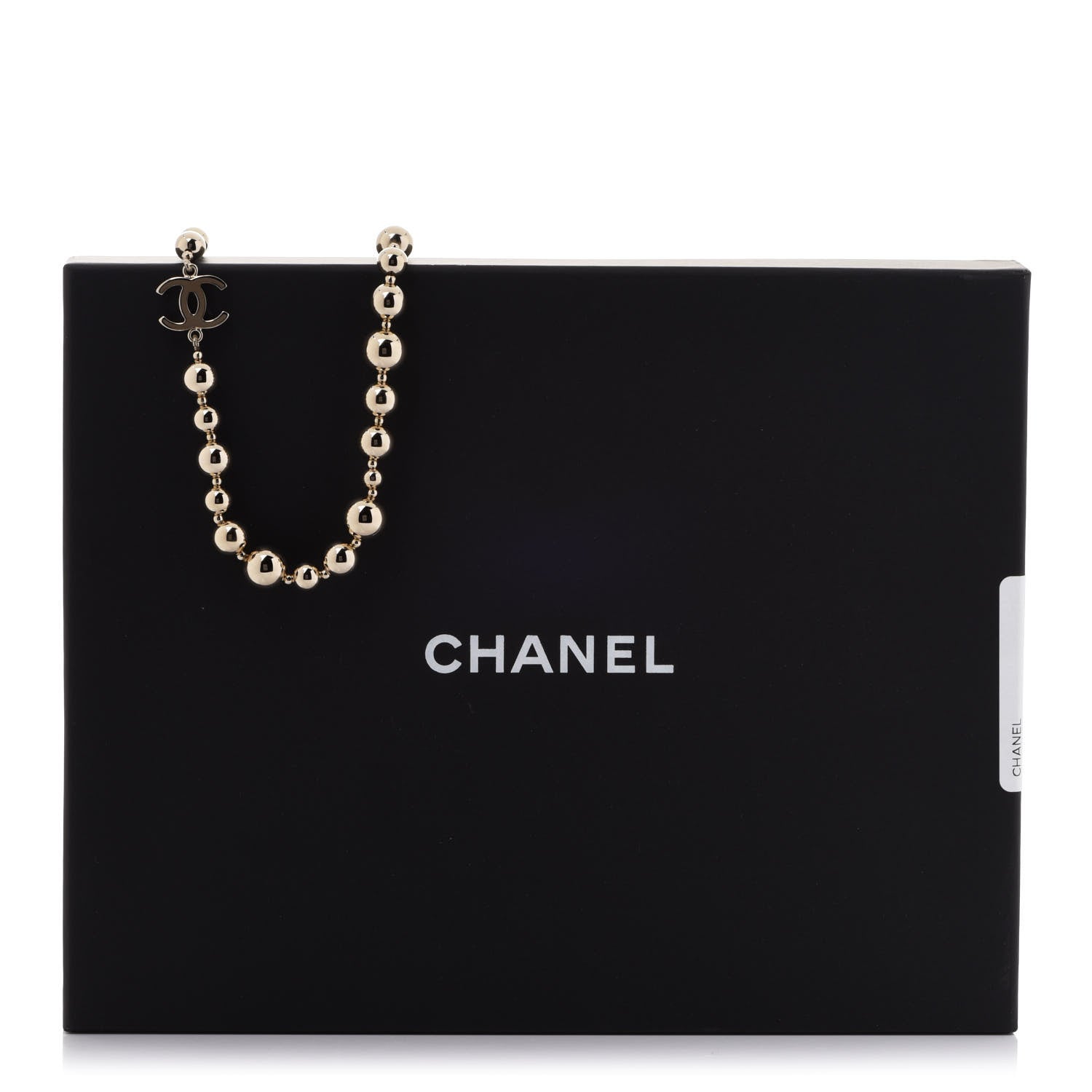 Chanel Metal Bead CC Necklace Gold 6 of 6