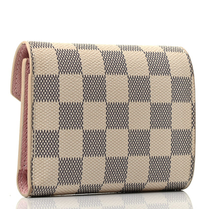 Louis Vuitton Damier Azur Victorine Wallet Rose Ballerine 2 of 3