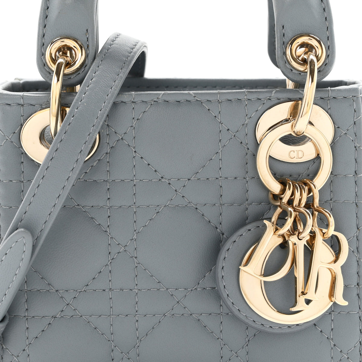 Christian Dior Lambskin Cannage Micro Lady Dior Cloud Blue 8 of 11