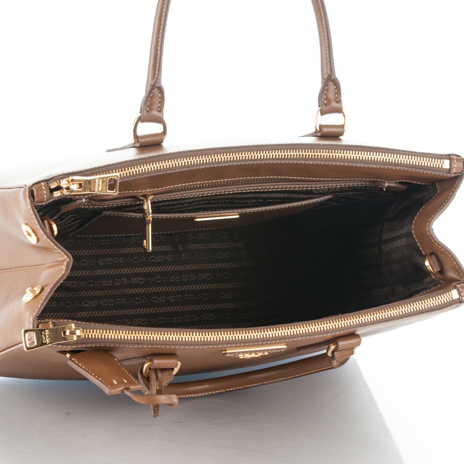 Prada Saffiano Medium Galleria Double Zip Tote Cannella 5 of 8