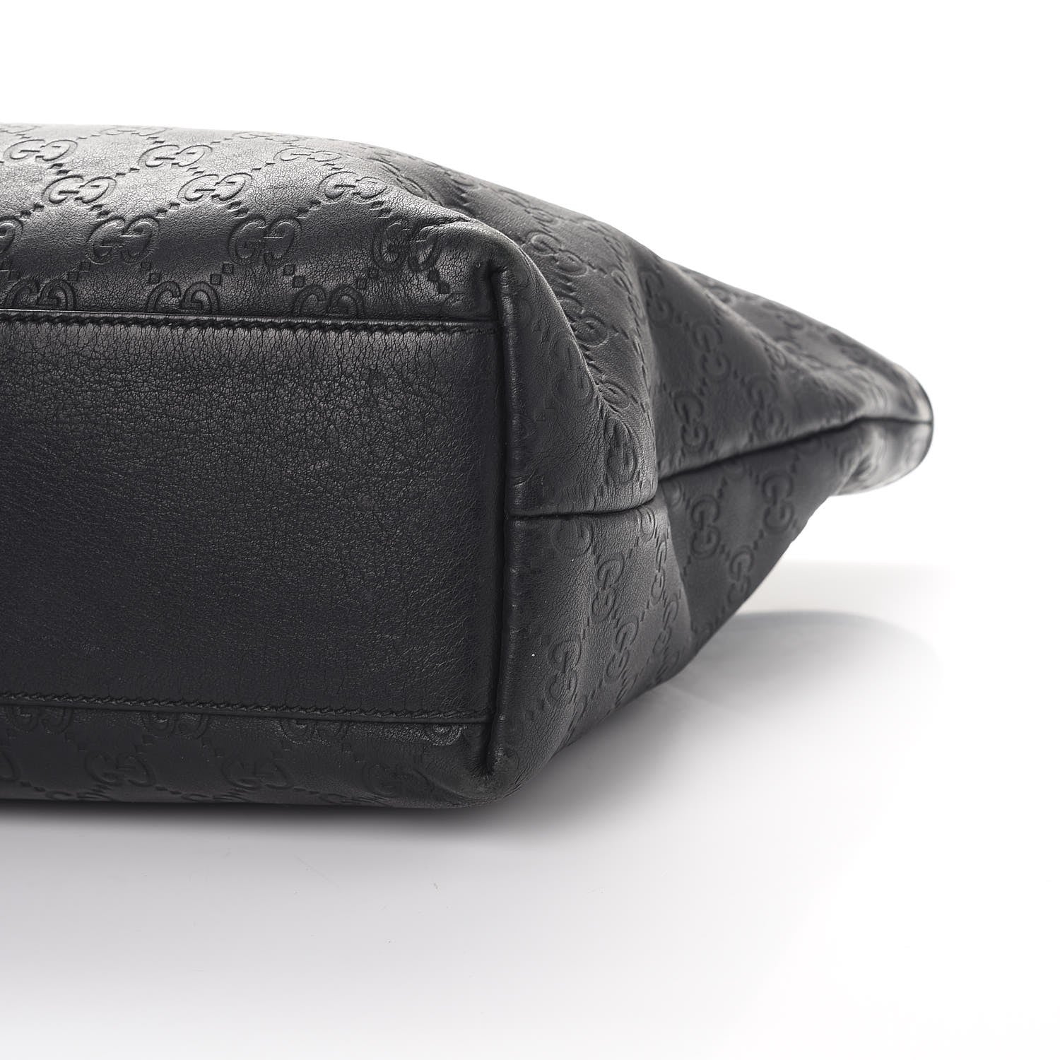 Gucci Guccissima Medium Zippered Shopping Tote Black 15 of 19