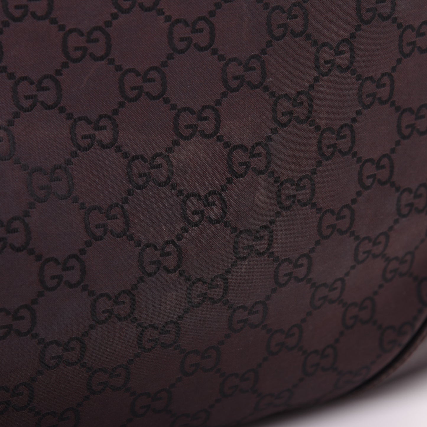 Nylon Monogram Signature Hobo Shoulder Bag Dark Brown