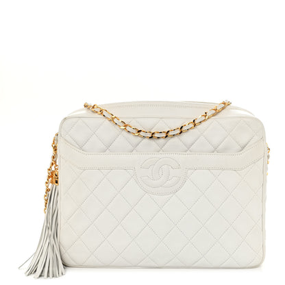 Chanel Lambskin Quilted Tassel Camera Case White 1 of 11