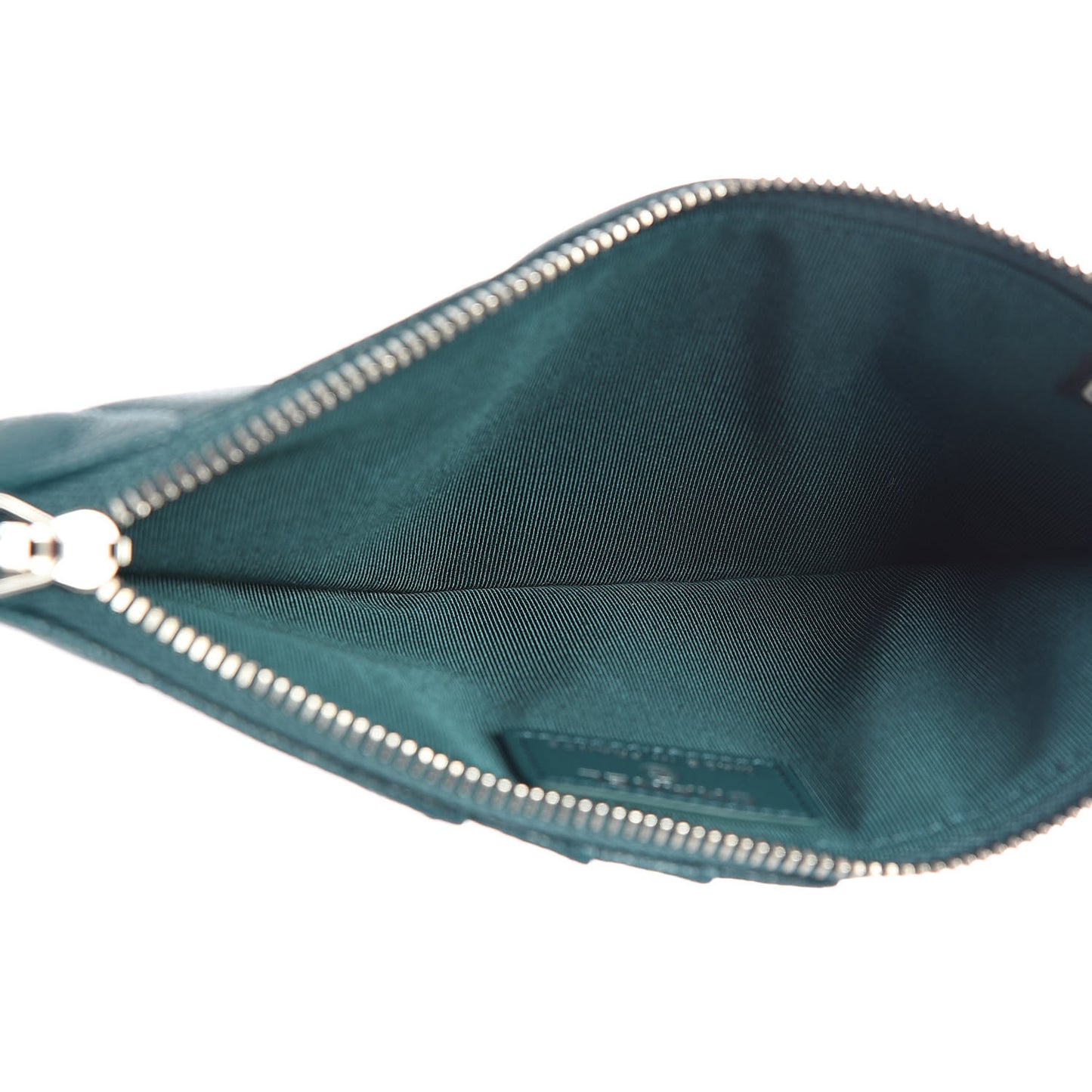Caviar Quilted Classic Flat Wallet Pouch Dark Turquoise