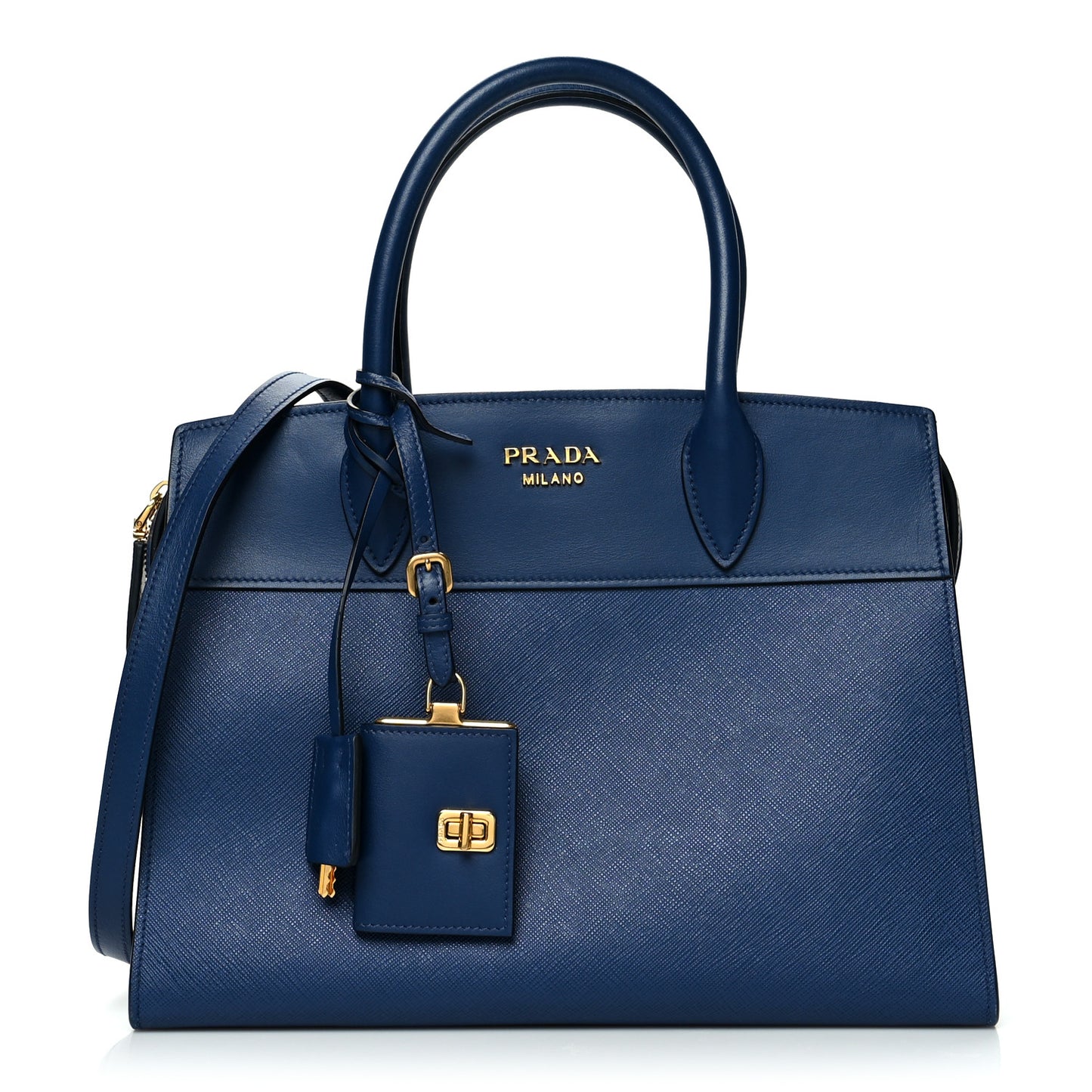 Saffiano City Calfskin Medium Esplanade Bleuette