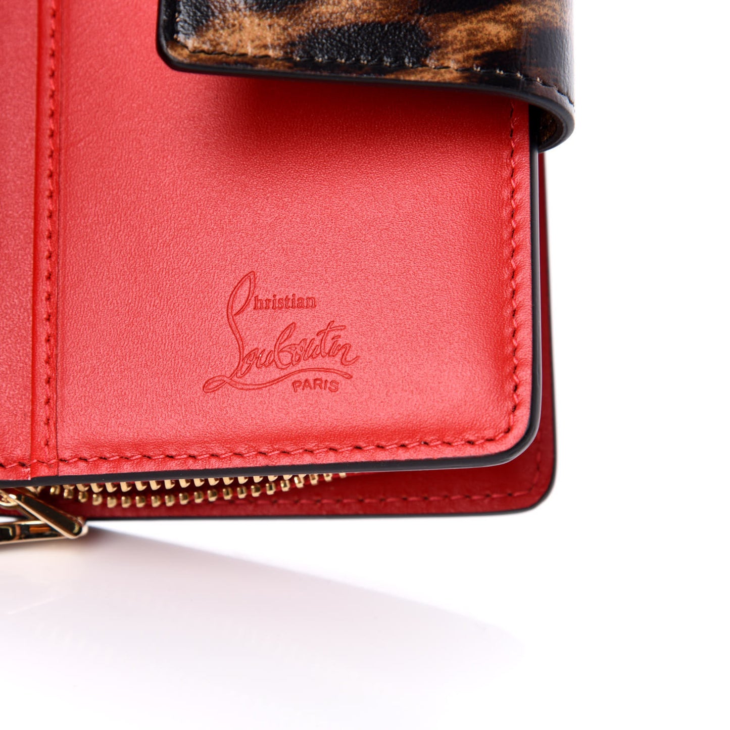 Patent Spiked Mini Paloma Wallet Leopard Black