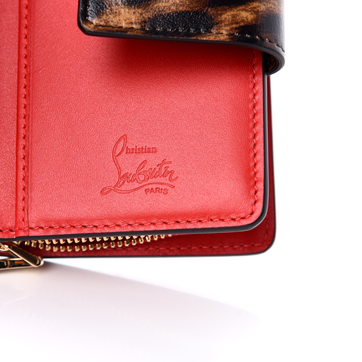 Christian Louboutin Patent Spiked Mini Paloma Wallet Leopard Black 6 of 10