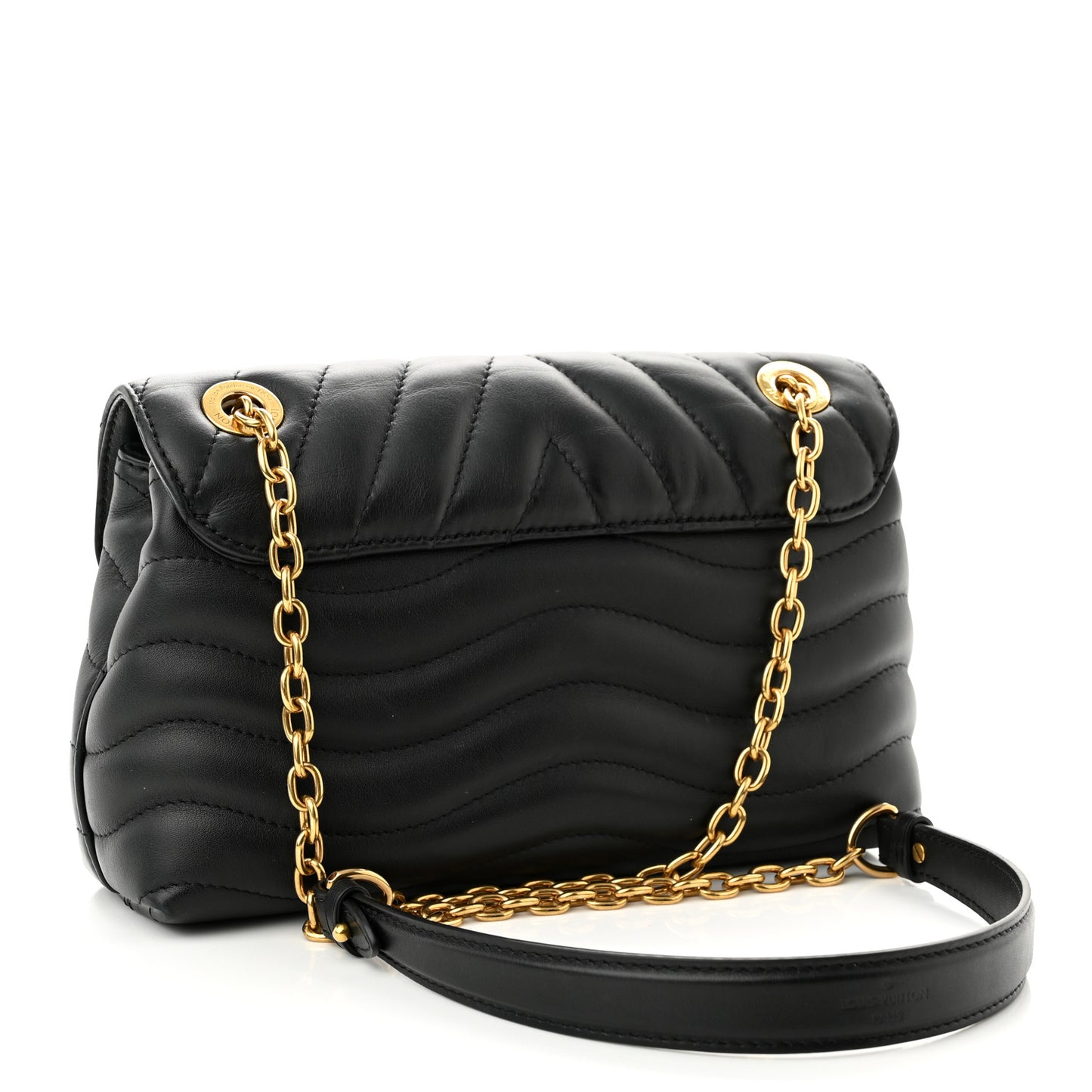 Calfskin LV New Wave Chain Bag Black