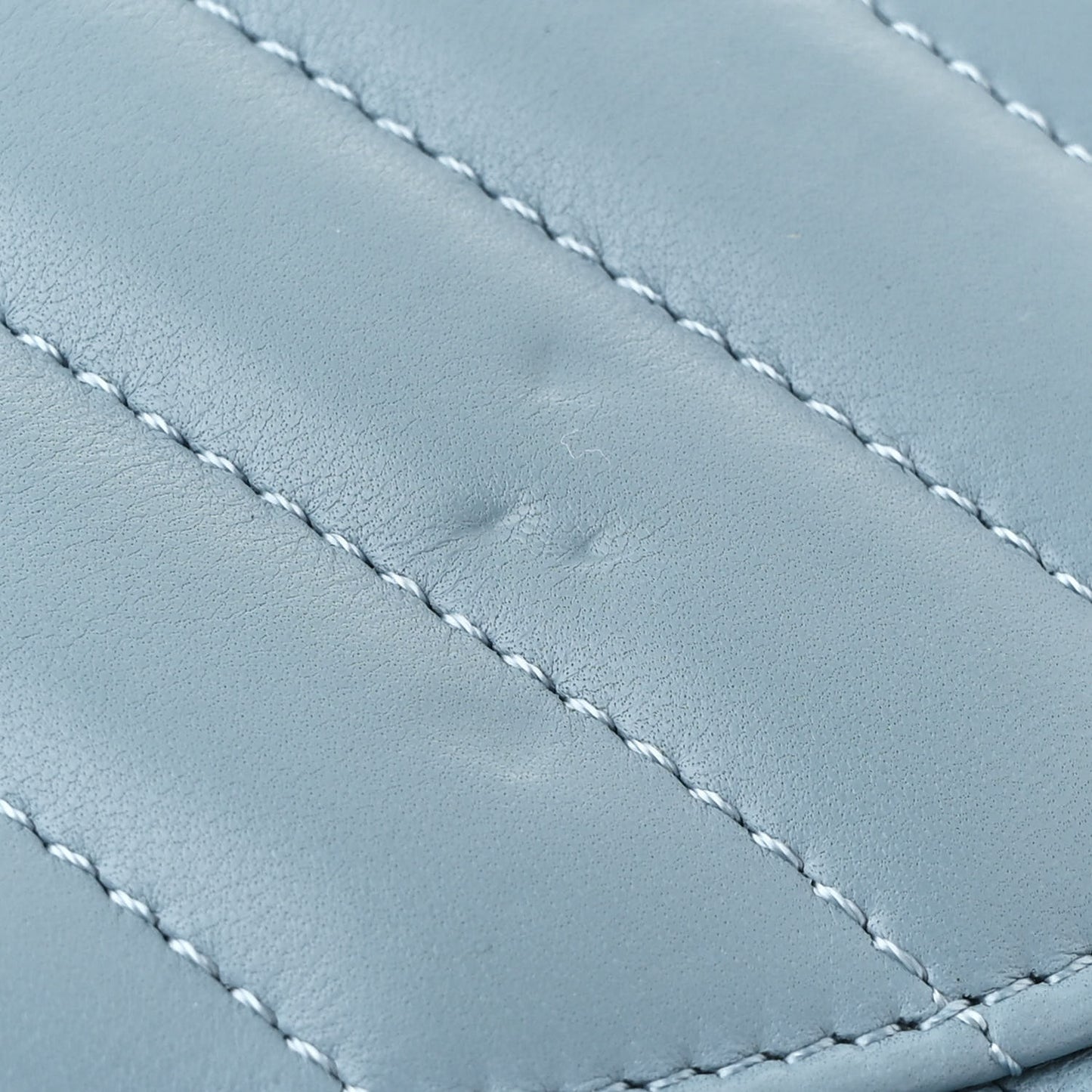 Lambskin Chevron Quilted Small Trendy CC Flap Dual Handle Bag Light Blue