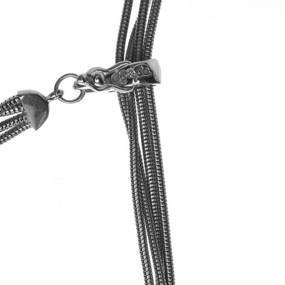 Tiffany 18k White Gold Hematite Carnelian Smoky Quartz Metal Feather Lariat Necklace 6 of 9