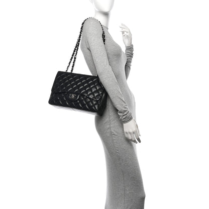 Chanel Lambskin Quilted Jumbo Single Flap Black 2 of 11