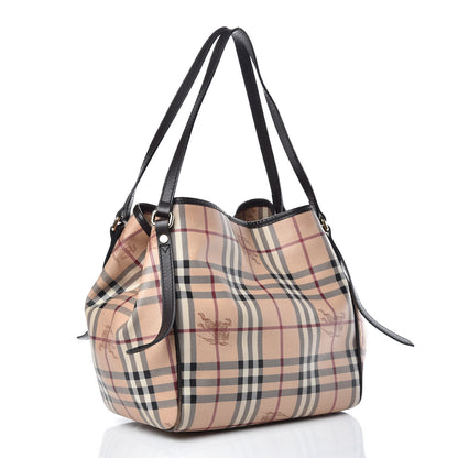 Burberry Haymarket Check Small Canterbury Tote Chocolate 3 of 17