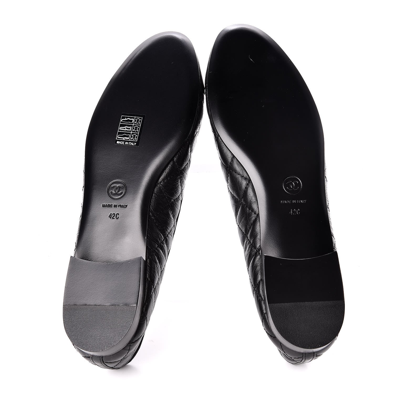 Chanel Aged Calfskin Quilted Cap Toe Ballerina Flats 42 Black 5 of 8