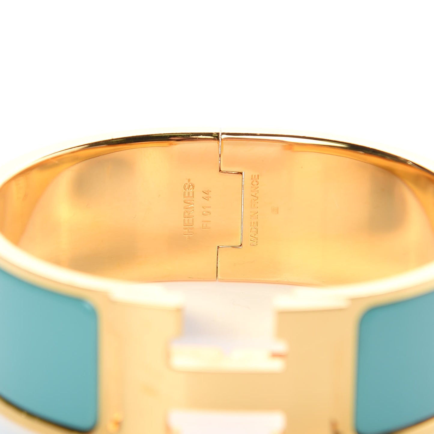 Enamel Wide Clic Clac H Bracelet PM Bleu Atoll