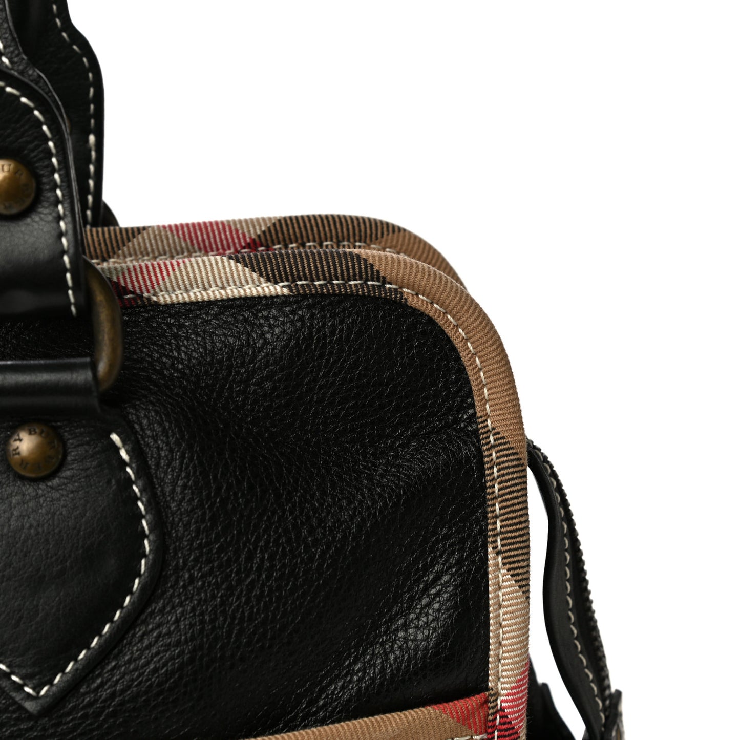 Grainy Calfskin Nova Check Tote Black