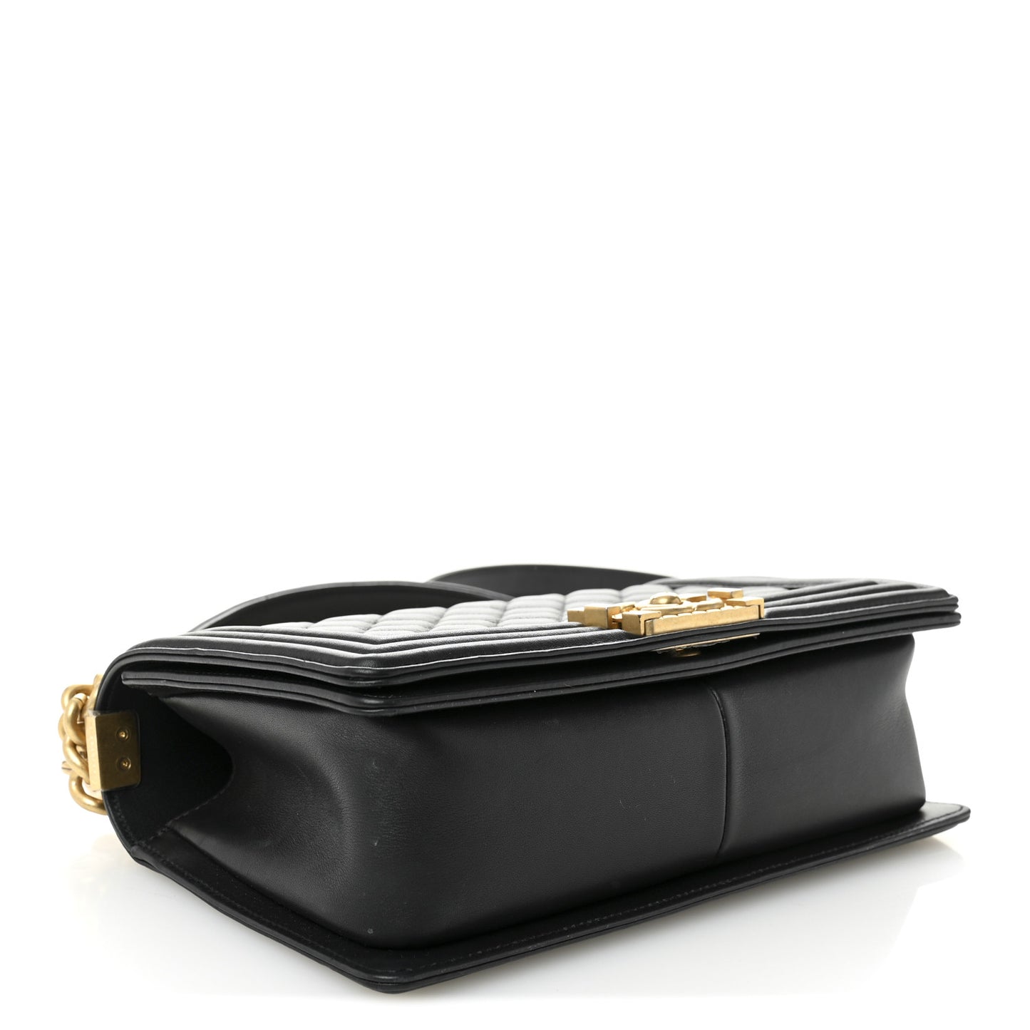 Calfskin Medium Boy Logo Top Handle Flap Black