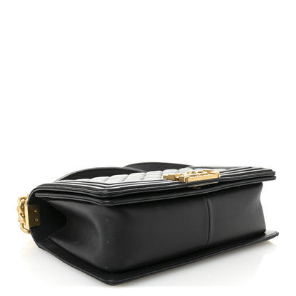 Chanel Calfskin Medium Boy Logo Top Handle Flap Black 4 of 10