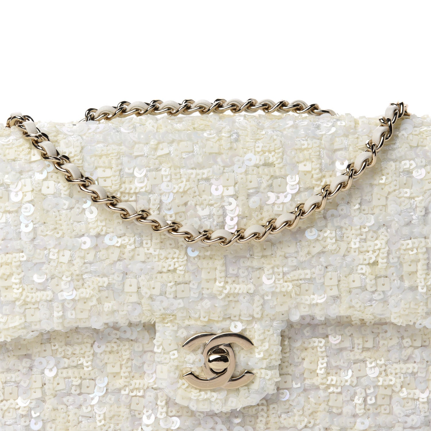 Chanel Sequin Mini Rectangular Flap White 11 of 11