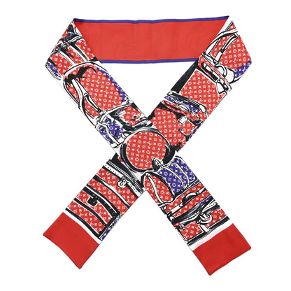 Louis Vuitton Silk Monogram Trunks Bandeau Red 1 of 3
