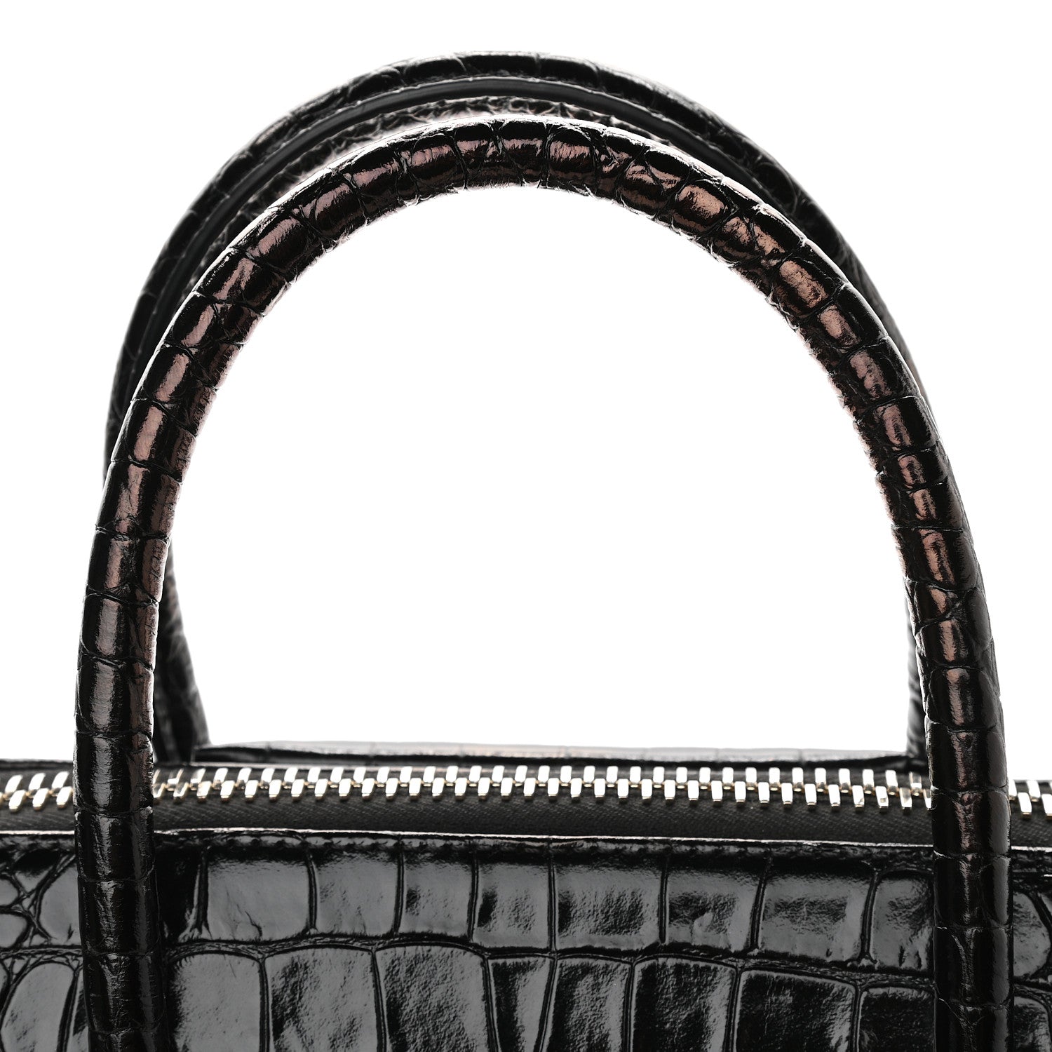 Givenchy Calfskin Crocodile Embossed Small Antigona Black 12 of 14
