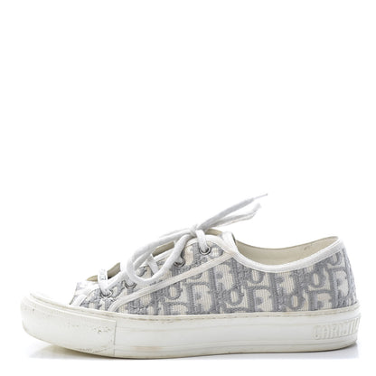 Christian Dior Canvas Oblique Walk'N'Dior Low Top Sneakers 39.5 Grey Stone 1 of 10
