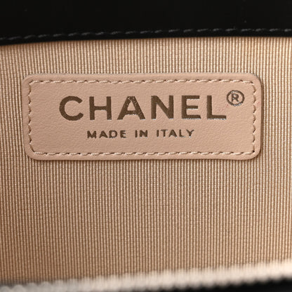 Chanel Calfskin Raffia Small Vanity Case Bag Black Beige 6 of 10