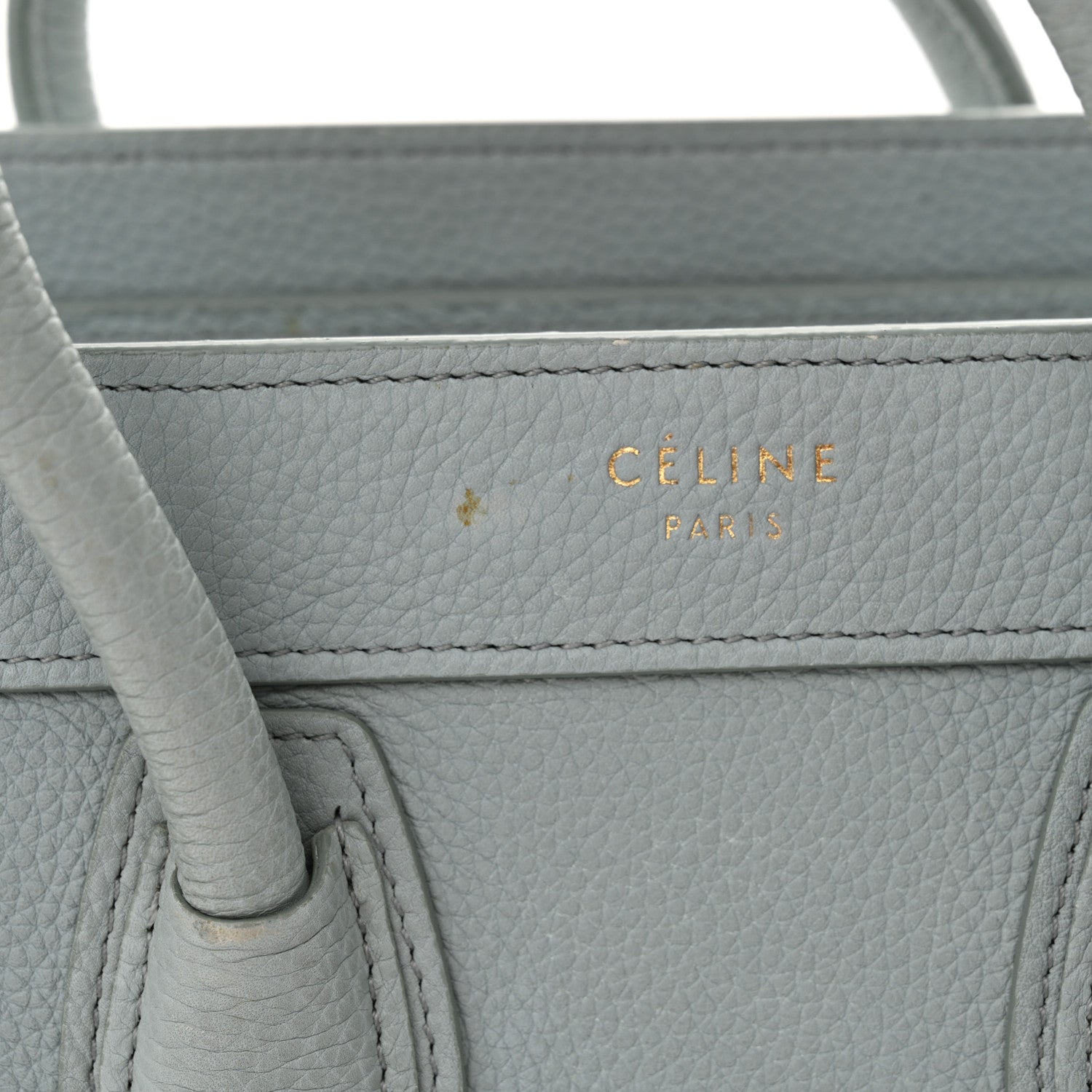 Celine Drummed Calfskin Nano Luggage Almond 12 of 17