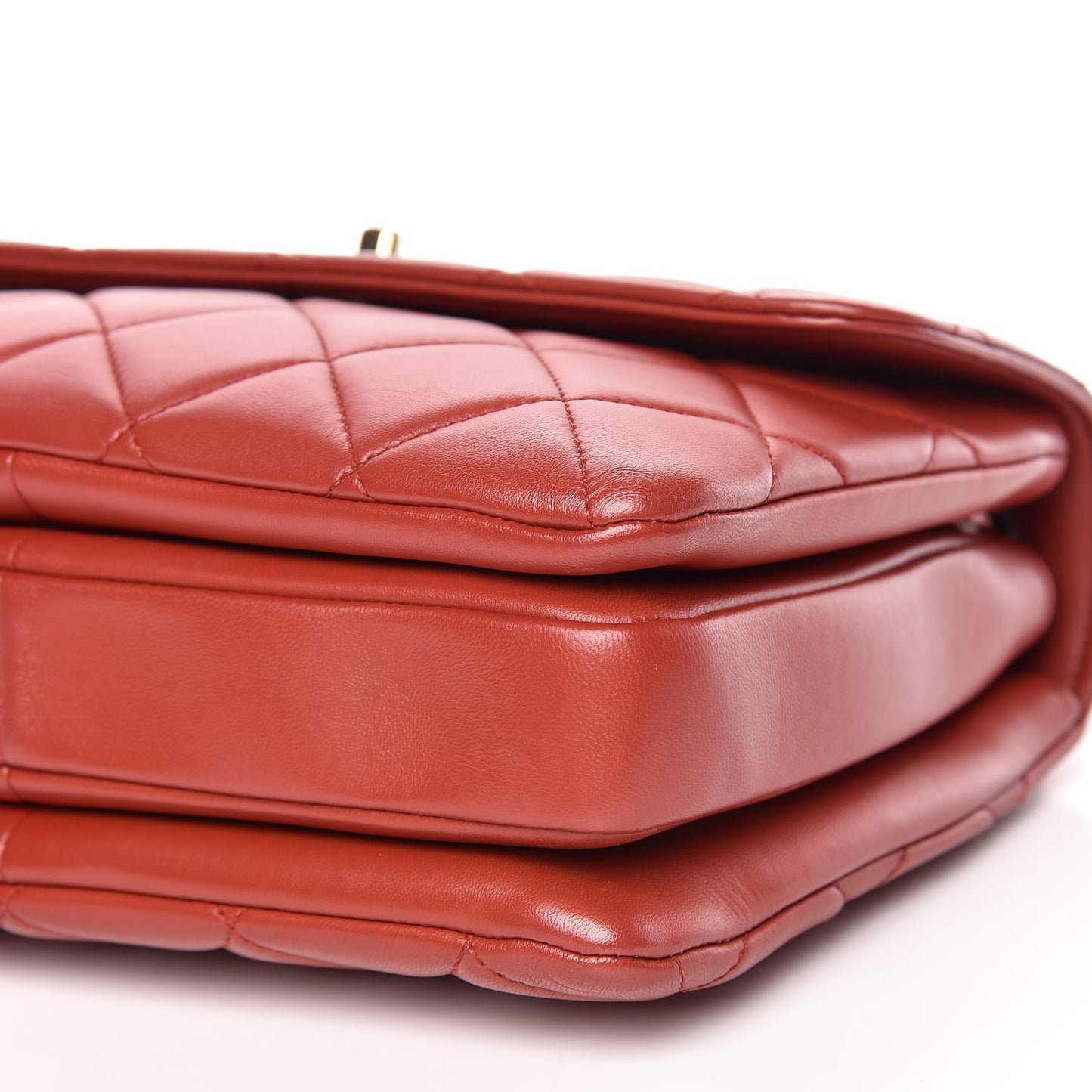 Lambskin Quilted Small Trendy CC Dual Handle Bag Red