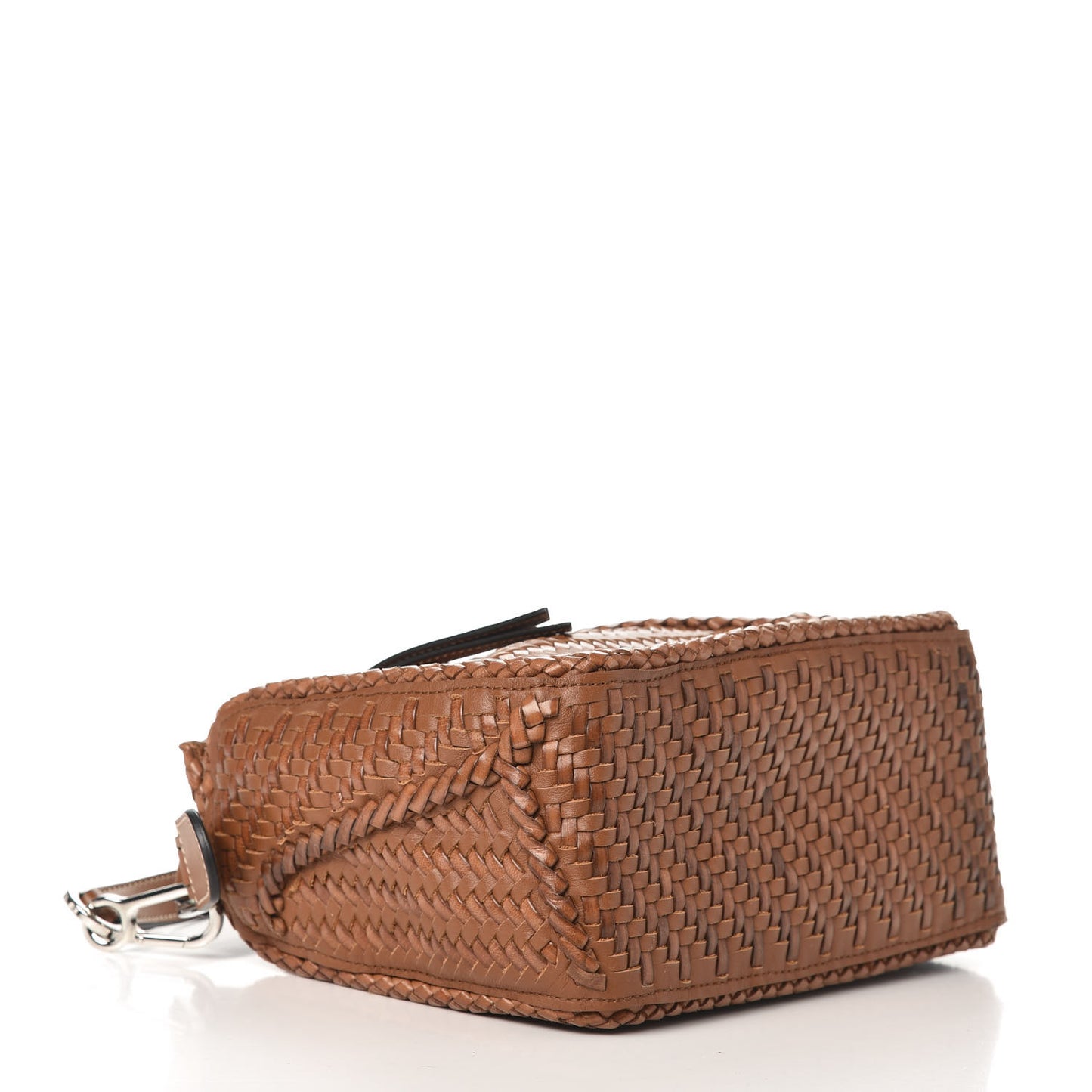 Calfskin Woven Small Puzzle Bag Tan