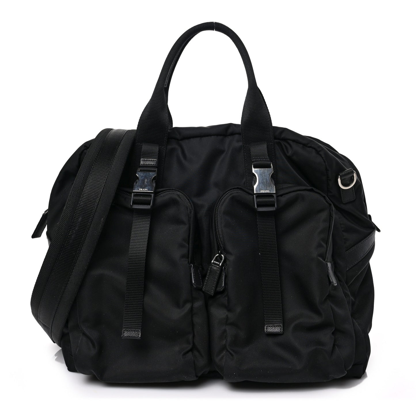 Tessuto Nylon Saffiano Briefcase Black