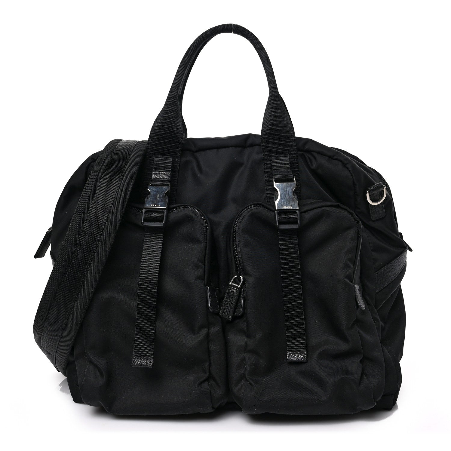 Prada Tessuto Nylon Saffiano Briefcase Black 1 of 8