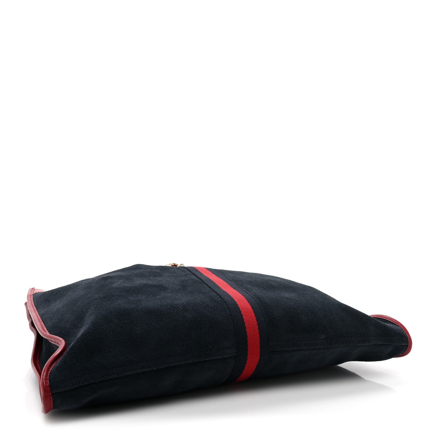 Gucci Suede Calfskin Large Rajah Chain Tote New Blue Romantic Cherry 5 of 13