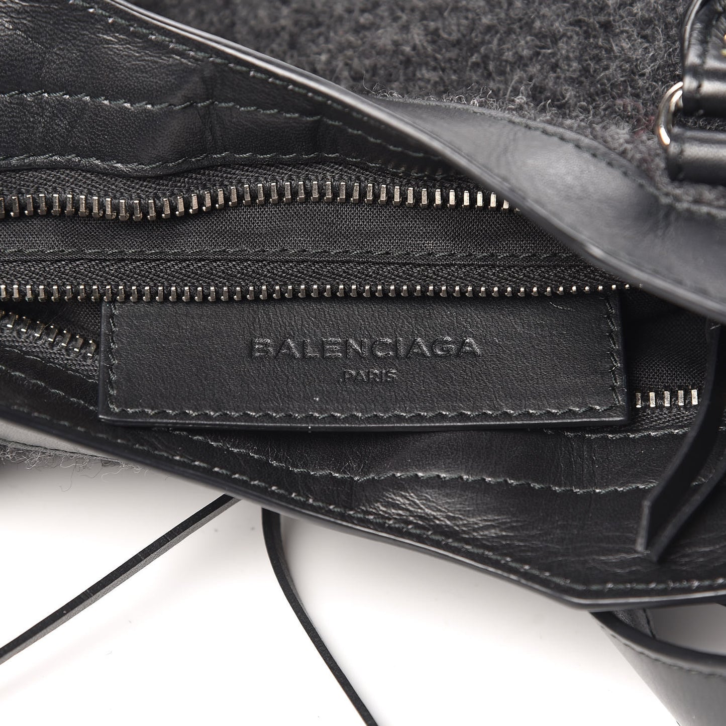Alpaca Calfskin Classic Silver Hardware Mini City Black