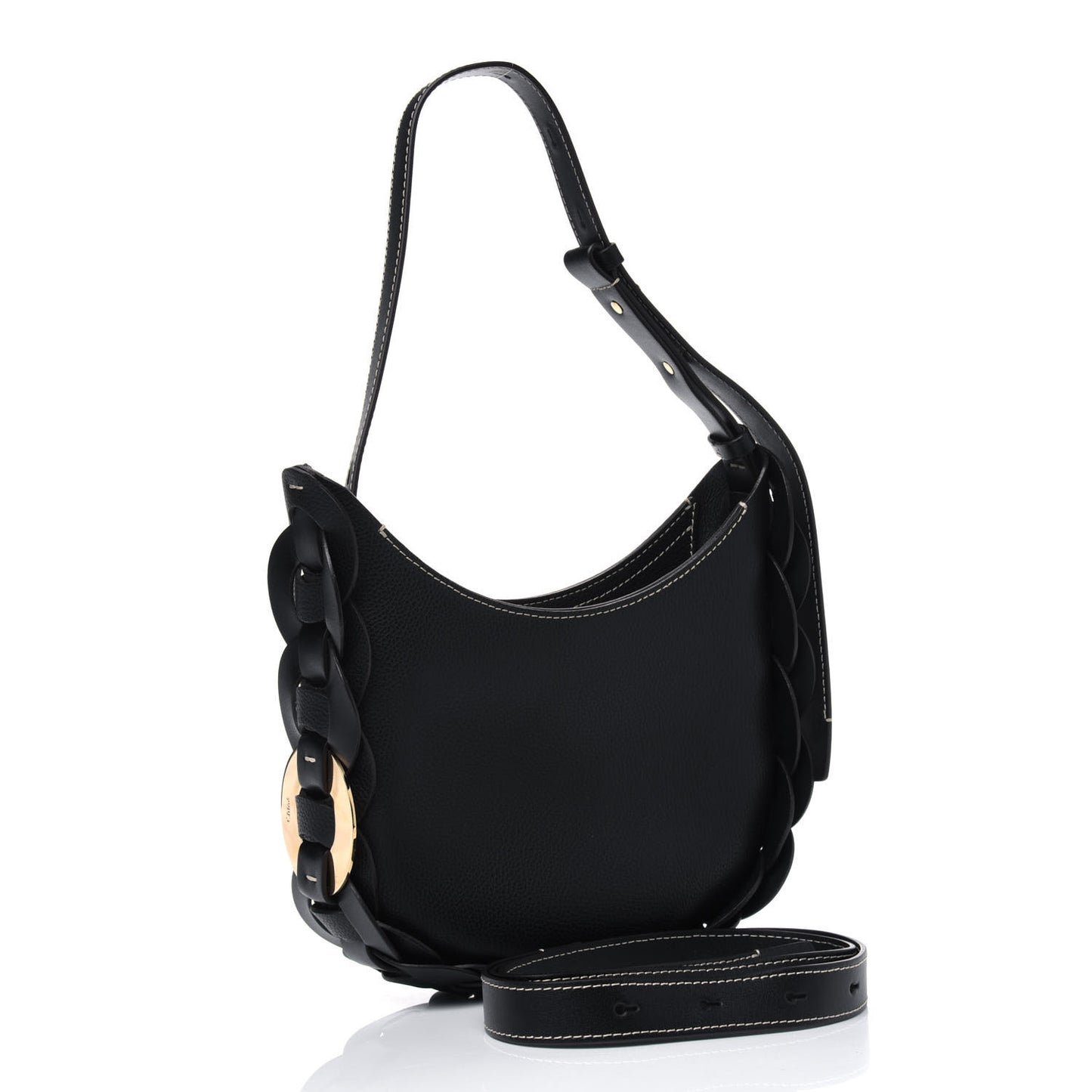 Small Grain Smooth Calfskin Small Darryl Hobo Black