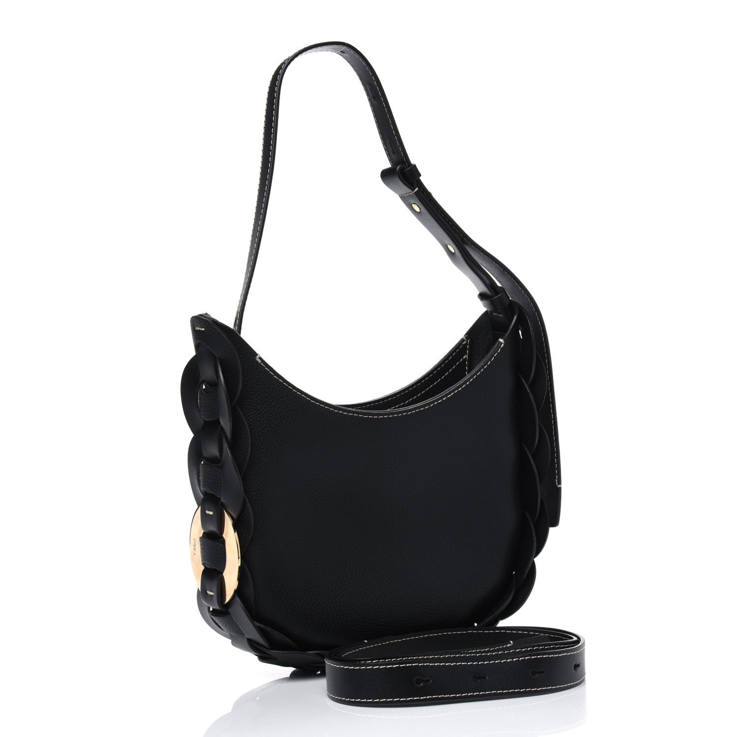 Chloe Small Grain Smooth Calfskin Small Darryl Hobo Black 2 of 4