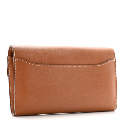 Hermes Evercolor Constance Long Wallet Gold 3 of 13