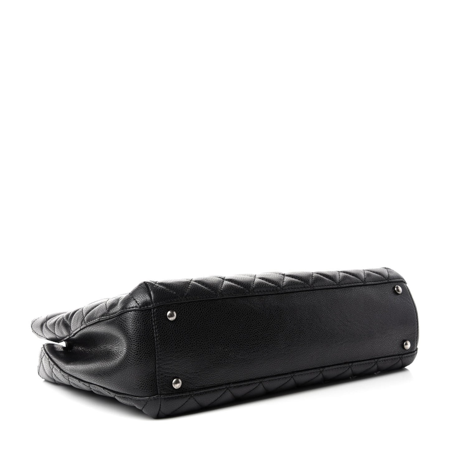 Caviar Quilted City Shopping Tote Black