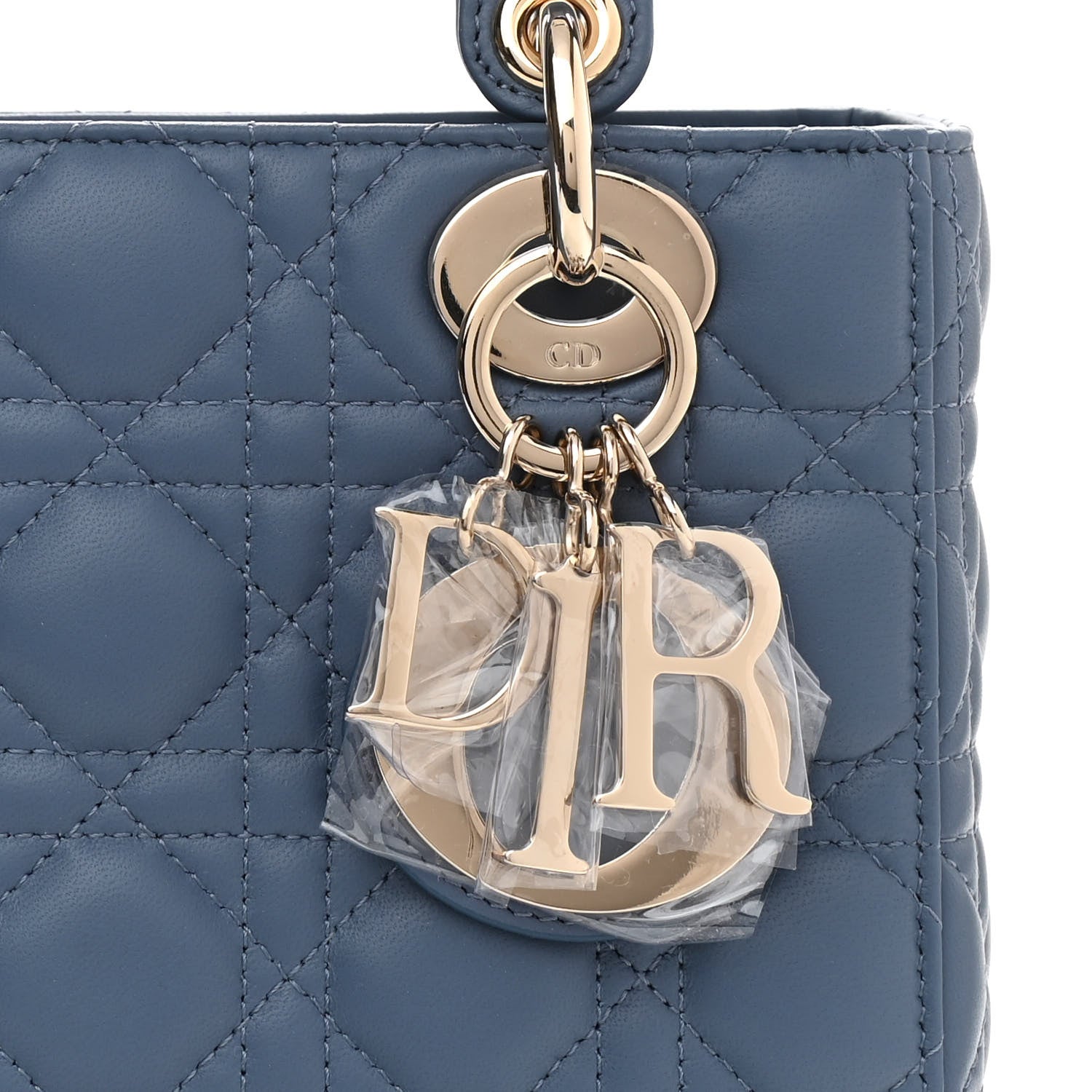 Christian Dior Lambskin Cannage Small Lady Dior Denim 8 of 10