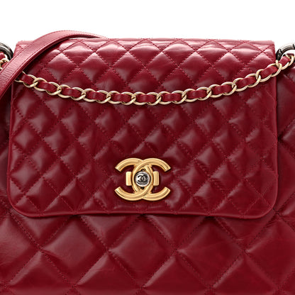 Chanel Aged Glazed Calfskin Quilted Large Daily Walk Flap Red 8 of 10