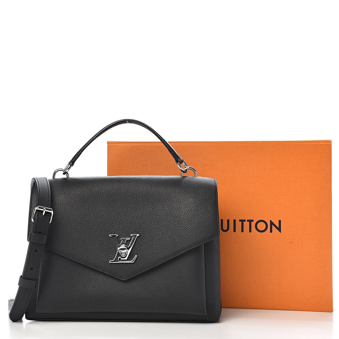 Soft Calfskin My Lockme Top Handle Black