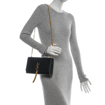 Saint Laurent Smooth Calfskin Medium Classic Monogram Kate Tassel Satchel Black 2 of 7