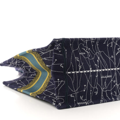 Christian Dior Canvas Embroidered Medium Zodiac Book Tote Blue Multicolor 9 of 10