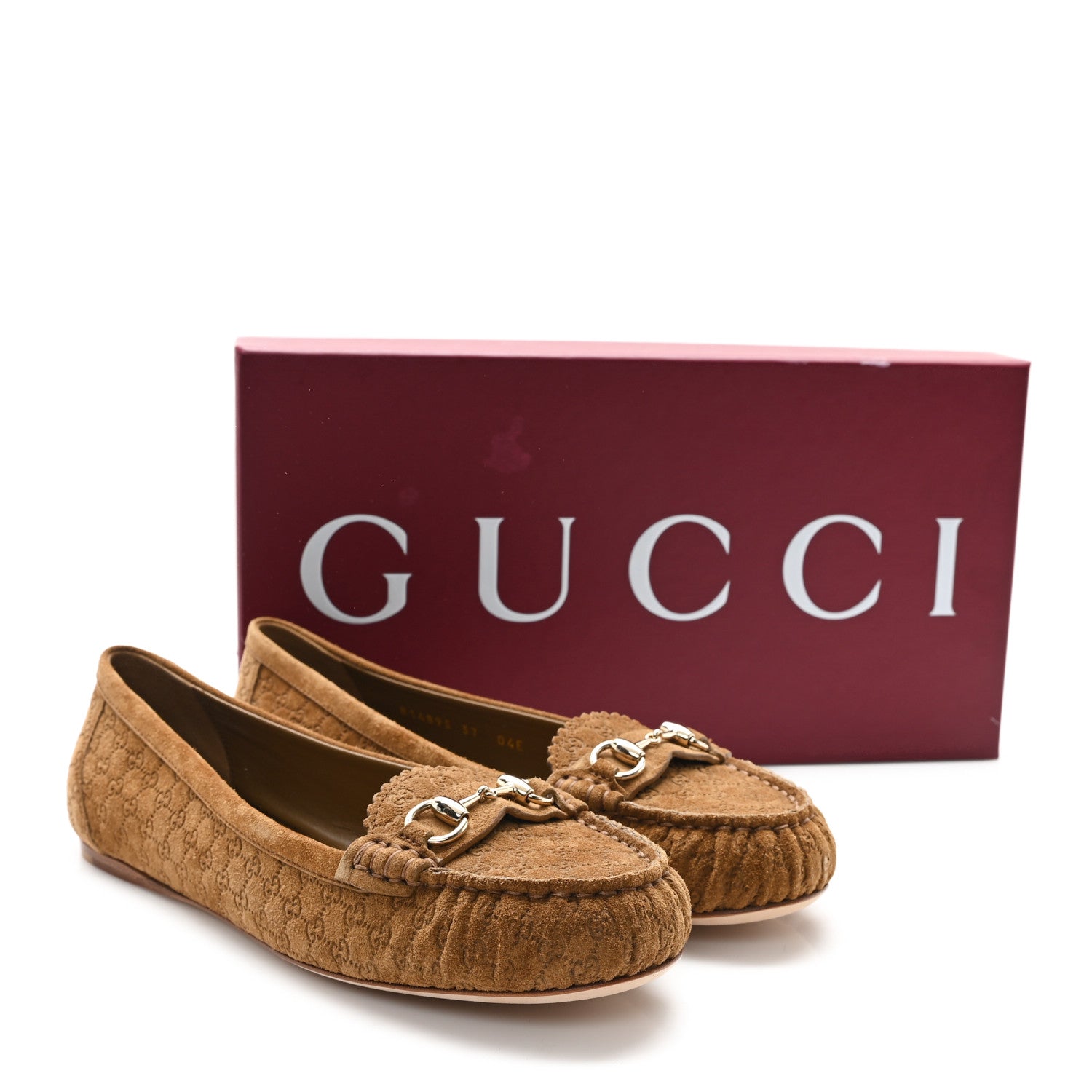 Gucci Suede Micro GG Horsebit Womens Kensington Moccasin Loafers 37 Cuoio 10 of 10
