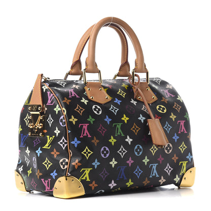Louis Vuitton Monogram Multicolor Speedy 30 Black 2 of 9