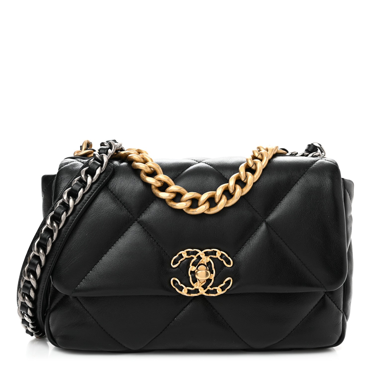 Chanel Goatskin Quilted Medium Chanel 19 Flap Black 1 of 11