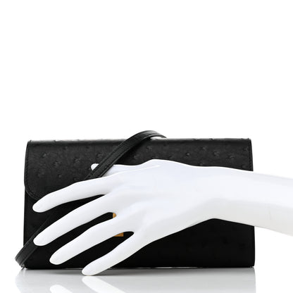 Hermes Ostrich Constance Long Wallet To Go Black 2 of 8