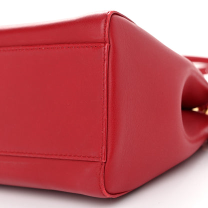 Fendi Nappa Mini Peekaboo Iconic Satchel Amarena 10 of 10